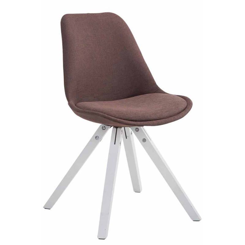 Chaise visiteur Toulouse tissu Square blanc | brun