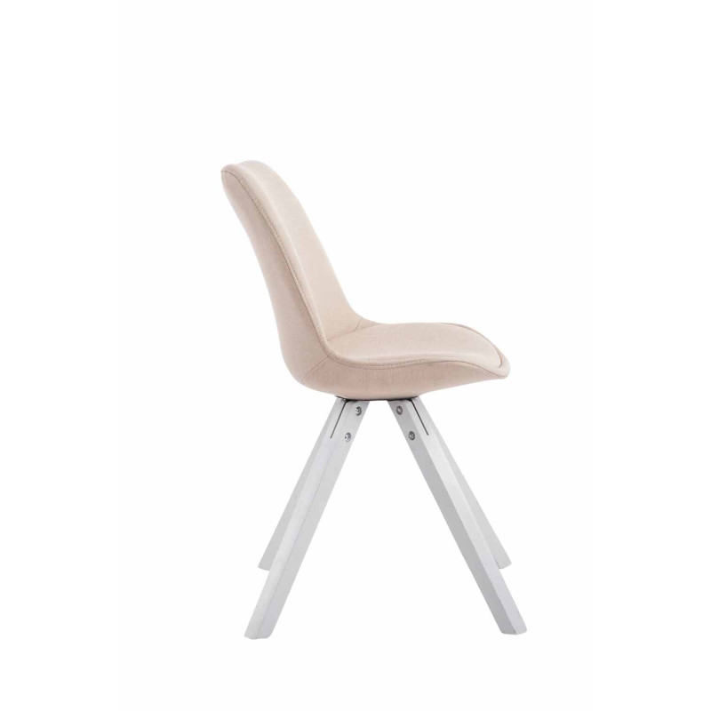 Chaise visiteur Toulouse tissu Square blanc | crème