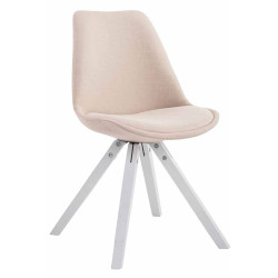 Chaise visiteur Toulouse tissu Square blanc | crème