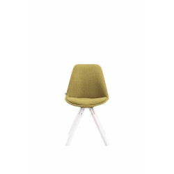 Chaise visiteur Toulouse tissu Square blanc | vert