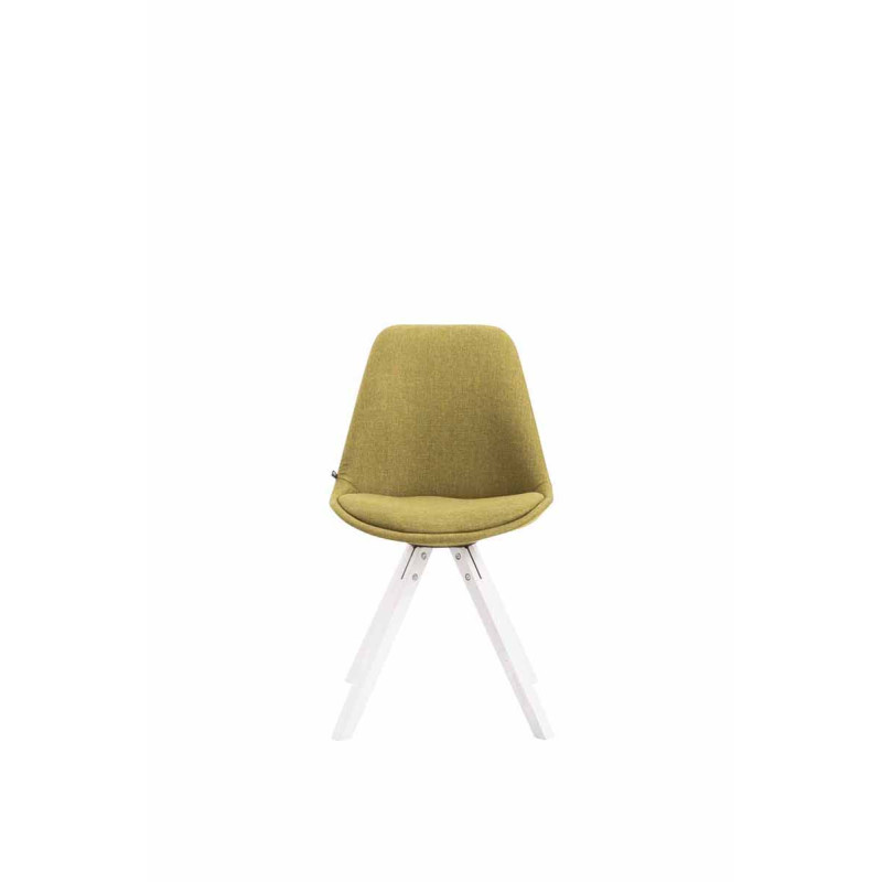 Chaise visiteur Toulouse tissu Square blanc | vert