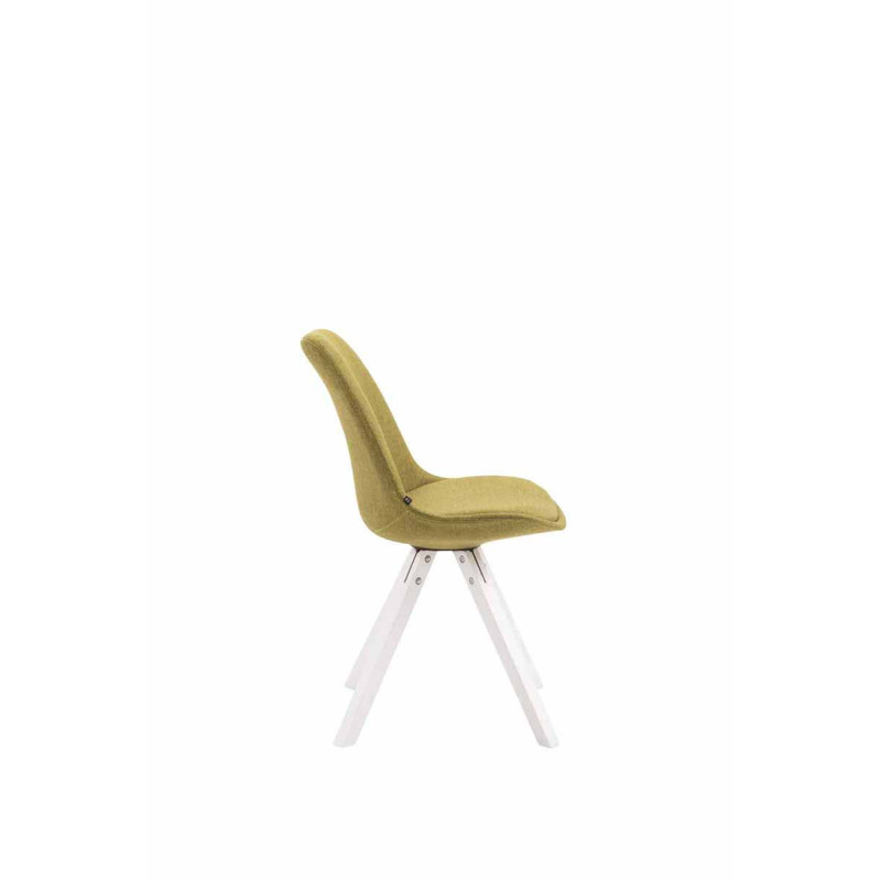 Chaise visiteur Toulouse tissu Square blanc | vert