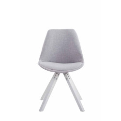 Chaise visiteur Toulouse tissu Square blanc | gris