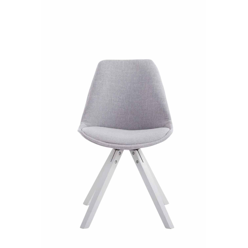 Chaise visiteur Toulouse tissu Square blanc | gris