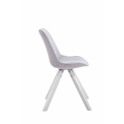 Chaise visiteur Toulouse tissu Square blanc | gris