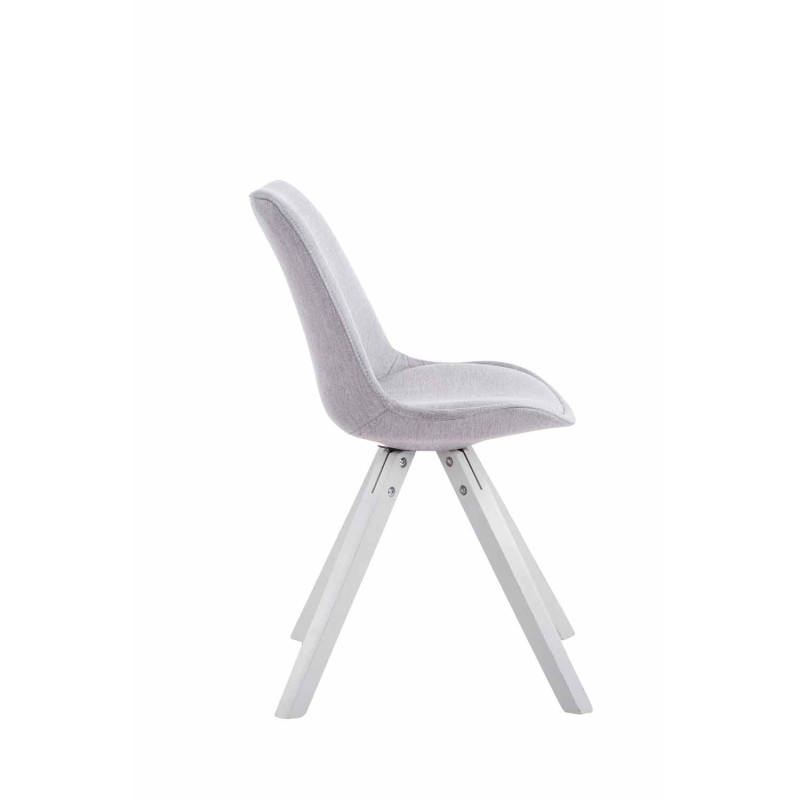 Chaise visiteur Toulouse tissu Square blanc | gris