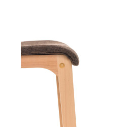 Tabouret de bar Hoover en tissu Natura marron