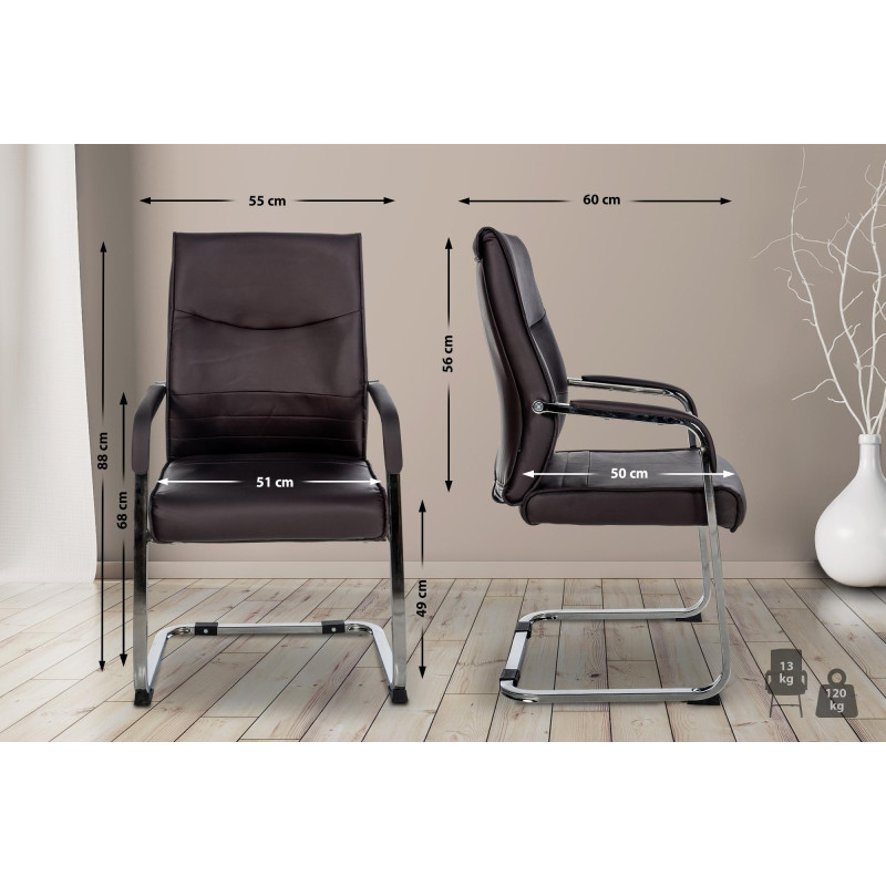 Chaise visiteur Hobart | brun