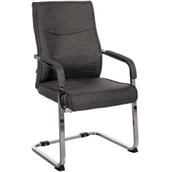 Chaise visiteur en tissu Hobart | noir
