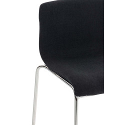 Tabouret de bar Hoover tissu 4 pieds structure chromée noir