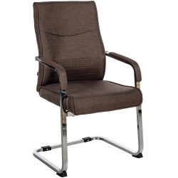 Chaise visiteur en tissu Hobart | brun