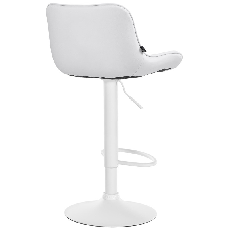 Tabouret de bar Vonore, similicuir blanc