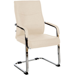 Chaise visiteur en tissu Hobart | crème