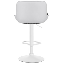 Tabouret de bar Vonore, similicuir blanc