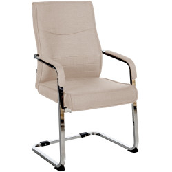 Chaise visiteur en tissu Hobart | taupe
