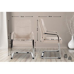 Chaise visiteur en tissu Hobart | taupe