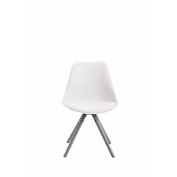 Chaise visiteur Toulouse en cuir artificiel ronde grise | blanc