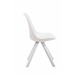 Chaise visiteur Toulouse en cuir artificiel Square blanc | blanc