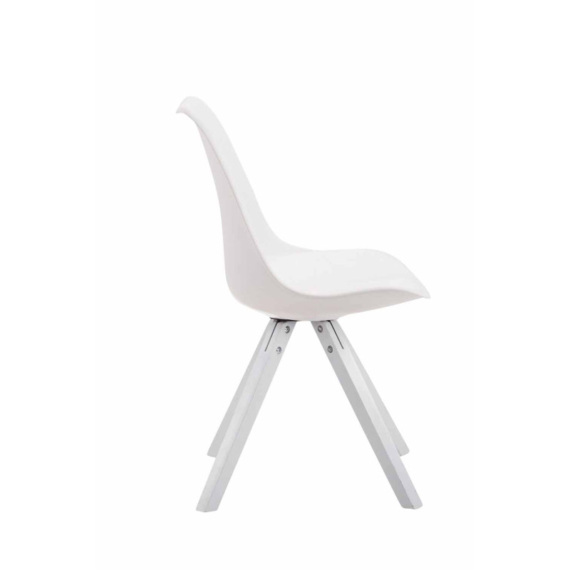 Chaise visiteur Toulouse en cuir artificiel Square blanc | blanc