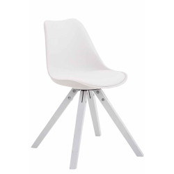 Chaise visiteur Toulouse en cuir artificiel Square blanc | blanc