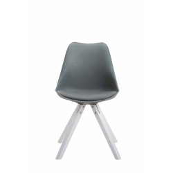 Chaise visiteur Toulouse en cuir artificiel Square blanc | gris