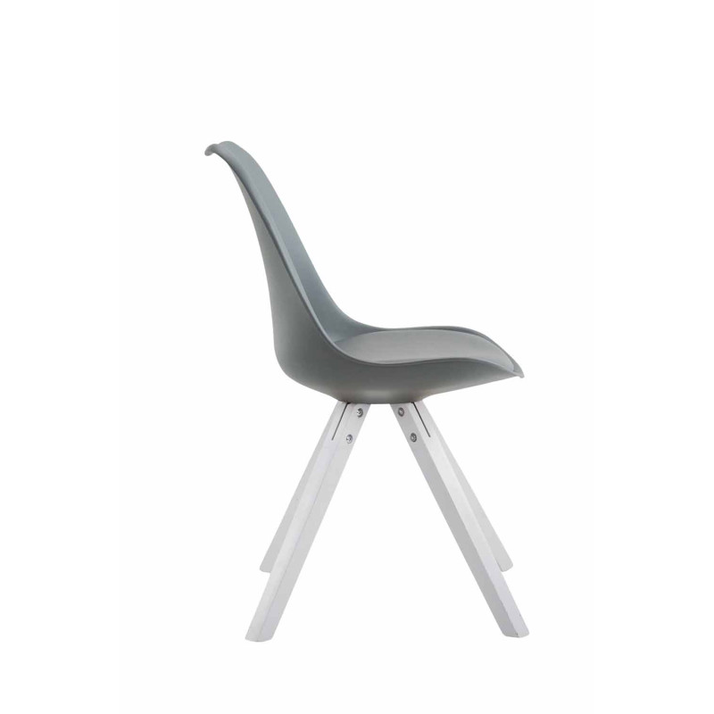 Chaise visiteur Toulouse en cuir artificiel Square blanc | gris