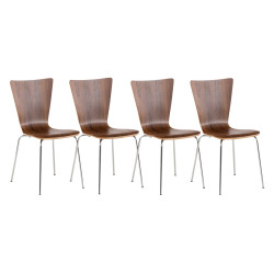 Ensemble de 4 chaises visiteurs Aaron | noyer