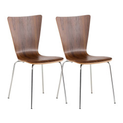 Ensemble de 2 chaises visiteurs Aaron | noyer