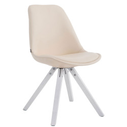 Chaise visiteur Laval Square blanche | crème
