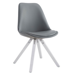 Chaise visiteur Laval Square blanche | gris