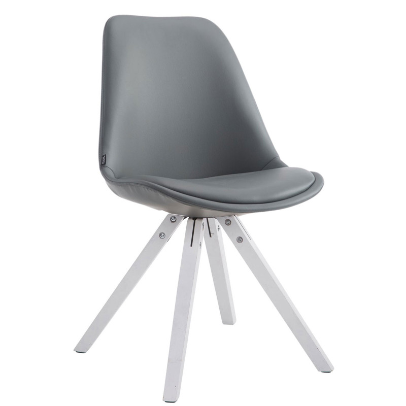 Chaise visiteur Laval Square blanche | gris