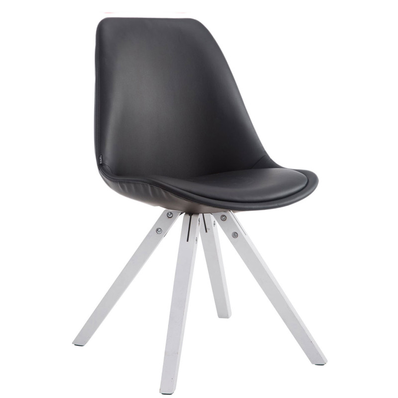 Chaise visiteur Laval Square blanche | noir