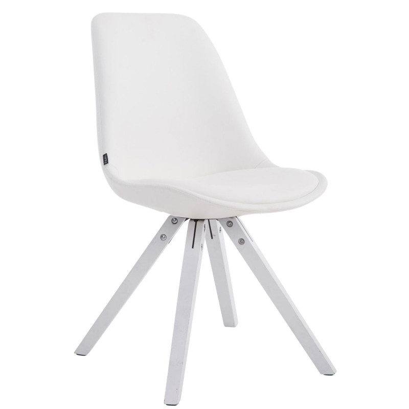 Chaise visiteur Laval Square blanche | blanc