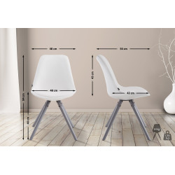 Chaise visiteur Laval Ronde grise | blanc