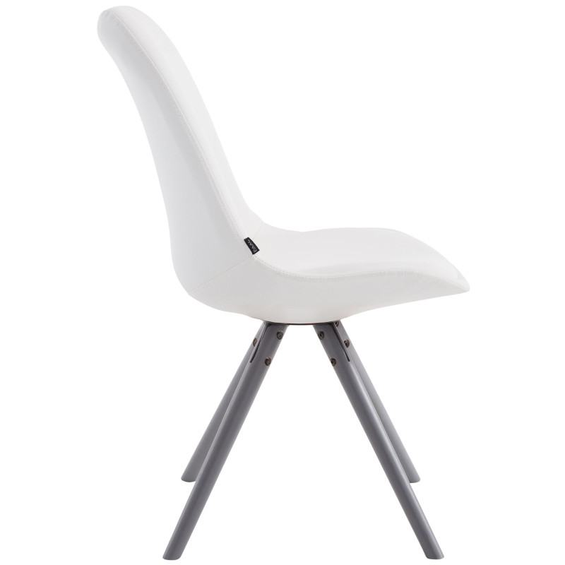 Chaise visiteur Laval Ronde grise | blanc
