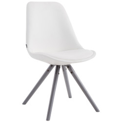 Chaise visiteur Laval Ronde grise | blanc
