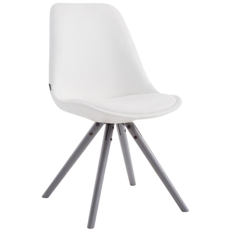 Chaise visiteur Laval Ronde grise | blanc