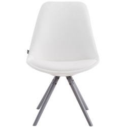 Chaise visiteur Laval Ronde grise | blanc