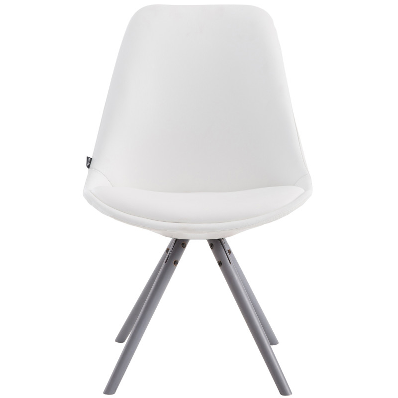 Chaise visiteur Laval Ronde grise | blanc