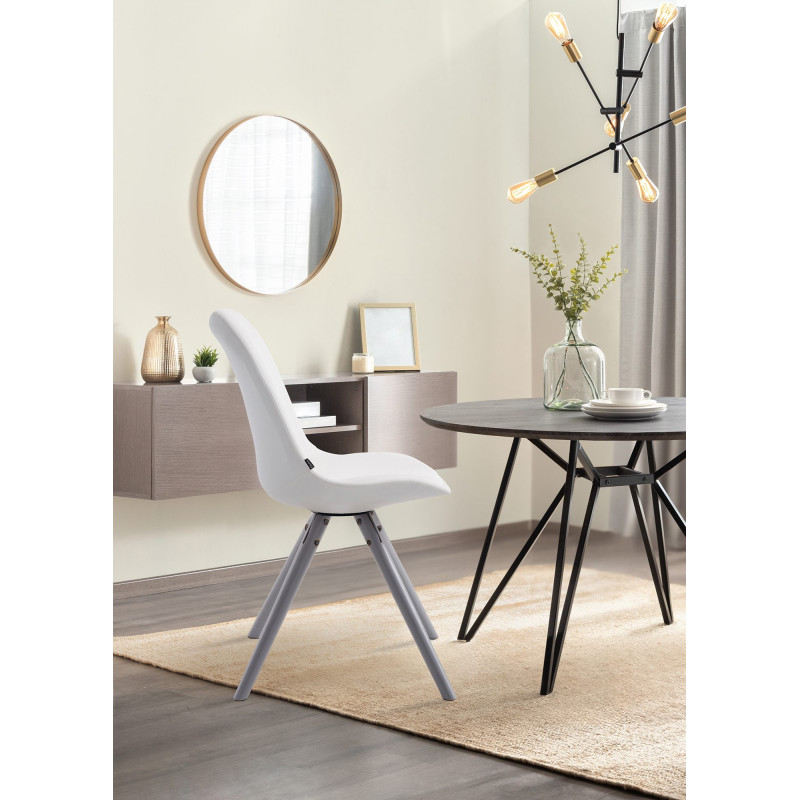 Chaise visiteur Laval Ronde grise | blanc