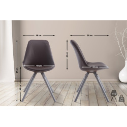 Chaise visiteur Laval Ronde grise | brun