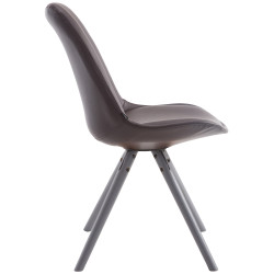 Chaise visiteur Laval Ronde grise | brun