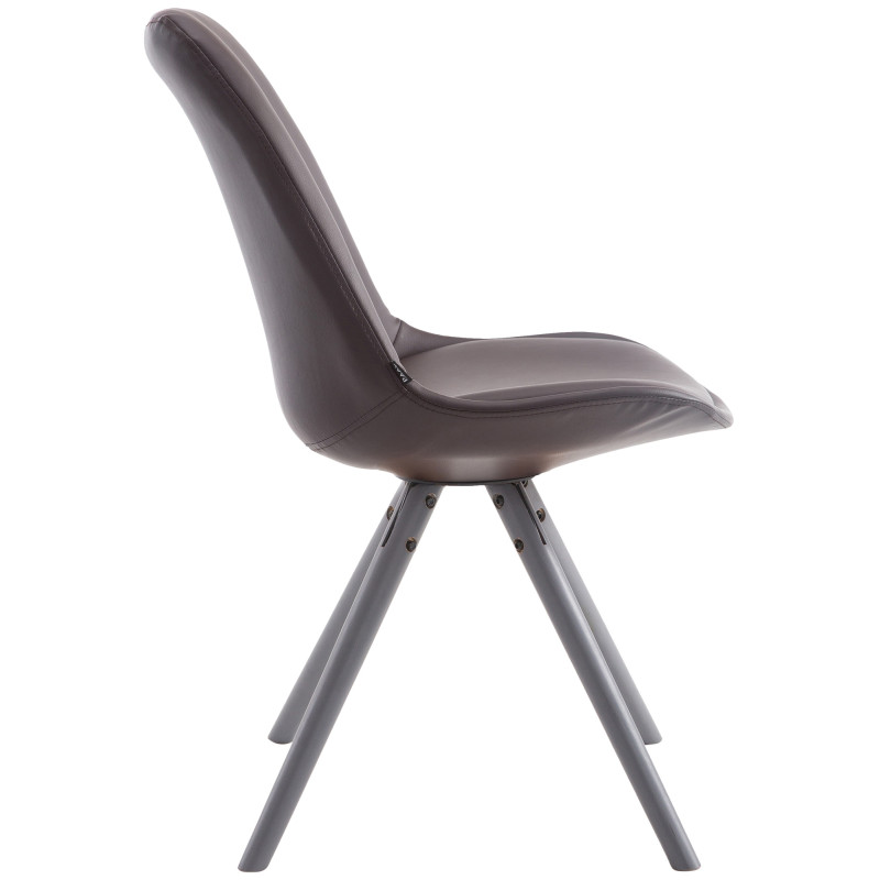 Chaise visiteur Laval Ronde grise | brun