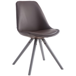 Chaise visiteur Laval Ronde grise | brun