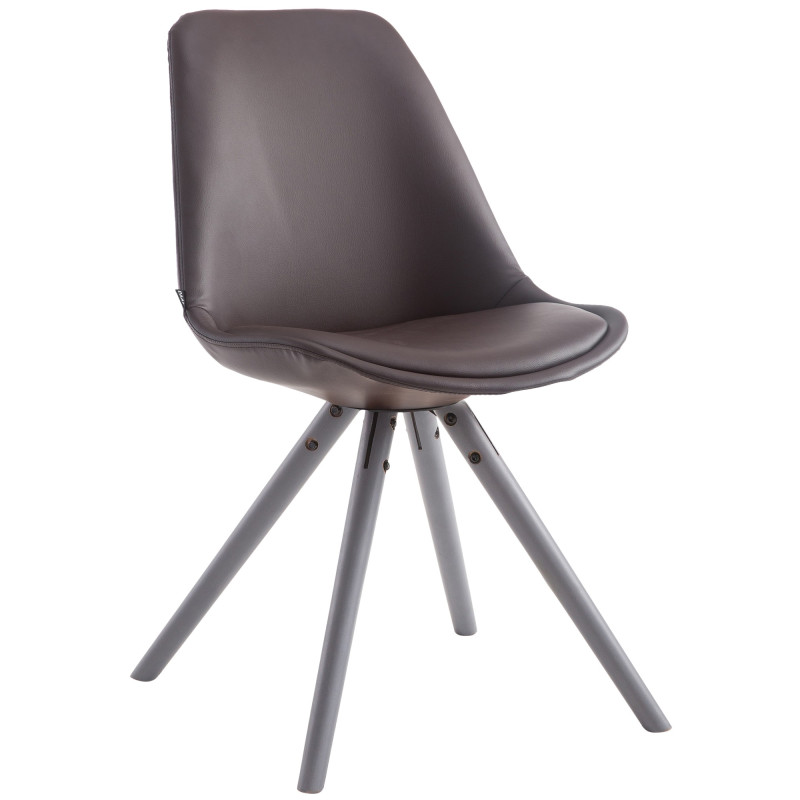 Chaise visiteur Laval Ronde grise | brun