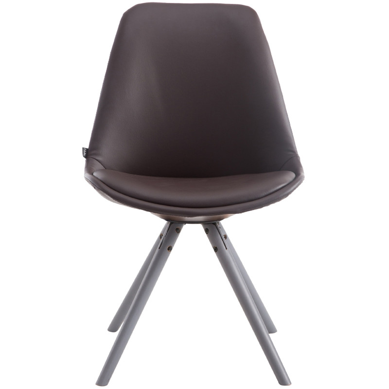 Chaise visiteur Laval Ronde grise | brun