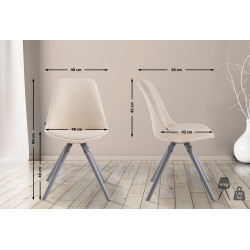 Chaise visiteur Laval Ronde grise | crème