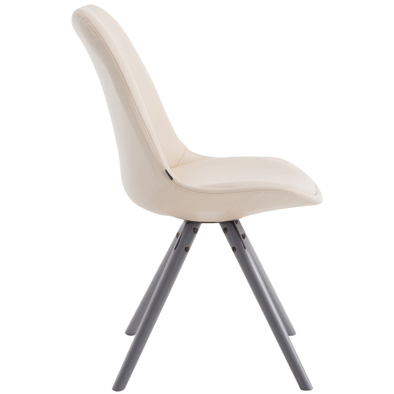 Chaise visiteur Laval Ronde grise | crème