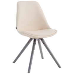 Chaise visiteur Laval Ronde grise | crème