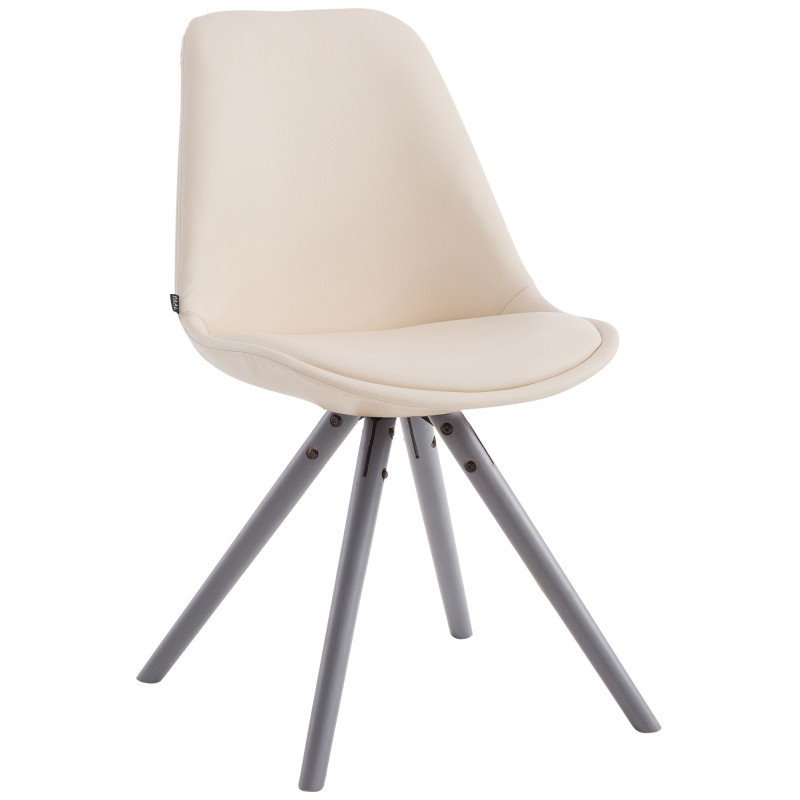 Chaise visiteur Laval Ronde grise | crème